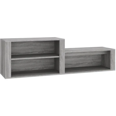 Image of vidaXL Shoe Cabinet Grey Sonoma 150x35x45 cm Engineered Wood