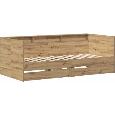 Image of vidaXL Day Bed with Drawers Artisan Oak Engineered Wood