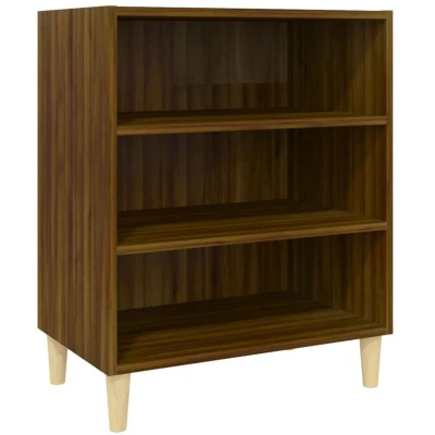 Image of vidaXL Sideboard with Three Shelves, Engineered Wood Construction, Brown Oak Finish, 57x35x70 cm Sized Storage Cabinet for Living Room