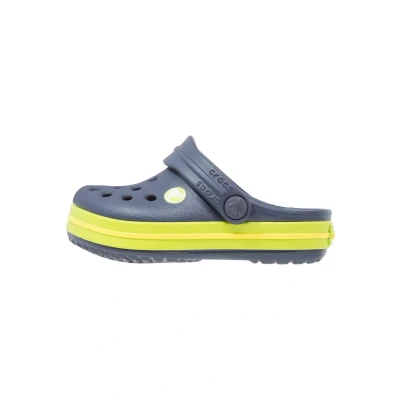 Image of Crocs Crocband Pool slides for kids, Size: 4K, Navy/volt green Synthetics