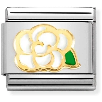 Image of Nomination White Camellia Flower Charm