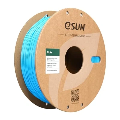Image of eSUN PLA+ Filament 1.75mm, Enhanced Toughness 3D Printer PLA Plus, Dimensional Accuracy +/ 0.03mm, 1KG Spool (2.2 LBS) Printing for Printers, Light Blue