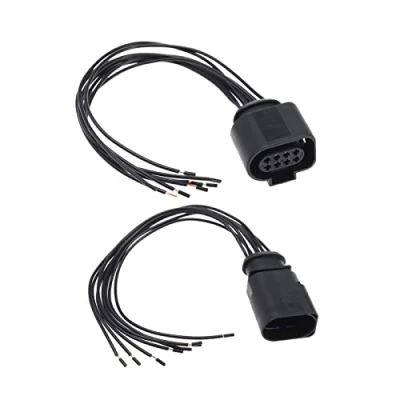 Image of VGOL 2Pcs Rear Parking Sensor Wire Harness Plug 1J0973714 1J0973814 Compatible with VW Audi Seat 8 Pin Female Male