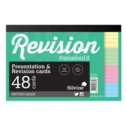 Image of Silvine Assorted Colours Revision Card Pad with 48 Sheets