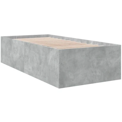 Image of vidaXL Bed Frame without Mattress Concrete Grey 75x190 cm Small Single