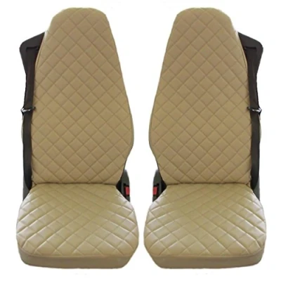 Image of TEXMAR LTD Truck Seat Covers DESIGNED TO FIT SCANIA ECO LEATHER BEIGE 2 pieces