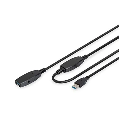 Image of DIGITUS Active USB 3.0 extension cable Repeater A male to female 10m 5 Gbit/s Plug &amp; Play Hotswap LED function indicator black