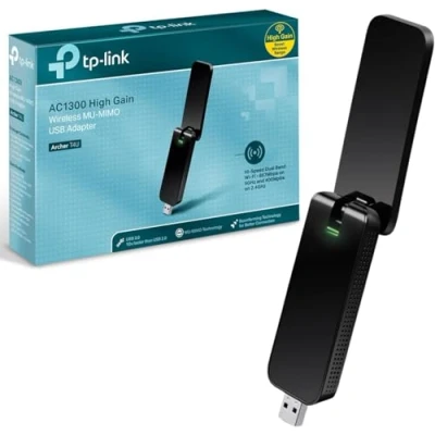 Image of TP Link Wi Fi Dongle AC1300 Wireless Dual Band USB Adapter for PC Desktop Laptop Tablet (Supports Windows XP/7/8/8.1/10/11 and Linux, 3.0) (Archer T4U)
