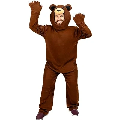 Image of Funidelia Grizzly Bear Costume for men and women Animals adults accessory fancy dress &amp; props Halloween, carnival parties Size S M Brown
