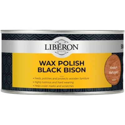 Image of v 33 sa Liberon Black Bison Wax Paste Medium Mahogany 500ml