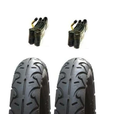 Image of 2 X Pram Tyres &amp; Tubes 12 1/2 1/4 (57 203) pushchair stroller scooter