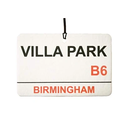 Image of Aston Villa/Villa Park Street Sign Car Air Freshener (Fun Birthday/Xmas Christmas Stocking Filler/Secret Santa/Novelty Scented Gift)