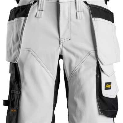 Image of Snickers AllroundWork Women&#039;s Stretch Shorts Holster Pockets White/Black 48