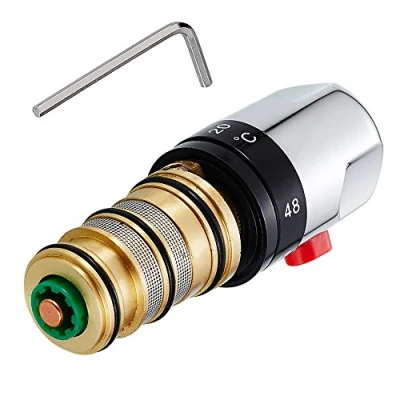 Image of Littleduckling Thermostatic Bath Mixer Tap Shower Valve Handle Spare Repair Kit Cartridge Constant Temperature Control Brass