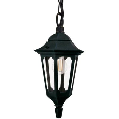Image of Parish Outdoor Pendant Ceiling Light, Black IP44
