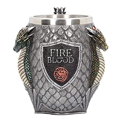 Image of Nemesis Now B3704J7 House Targaryen Tankard Game of Thrones Mug 14cm Grey, Resin w/Stainless Steel Insert