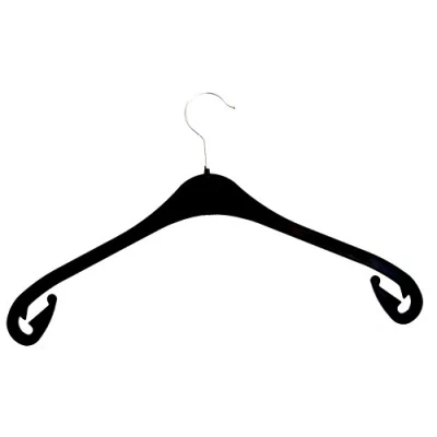 Image of Hagspiel Plastic Coat Hangers Black Skirt Hooks 43 cm Pack of 20