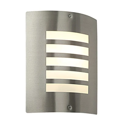 Image of Saxby Bianco 60W Brushed Stainless Steel IP44 Outdoor Garden Wall Light