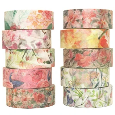 Image of YUBBAEX Washi Tape Set Decorative Craft Supplies for DIY, Bullet Journal, Craft, Gift Wrapping, Scrapbooking (Warm Tone)