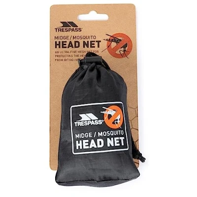 Image of Trespass Midge Head Net, Black, One Size, Ultra Fine Mosquito Black