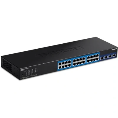Image of TRENDnet 28 Port Web Smart Switch with 24 x Gigabit Ports &amp; 4 10G SFP+ Slots, TEG 30284