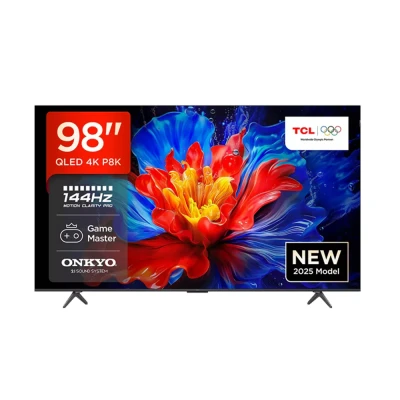 Image of TCL 98P8K UK 98 Inch P8K 4K Ultra HD HDR QLED Smart Google TV with 144Hz Motion Clarity Pro and Onkyo 2.1 sound 2025