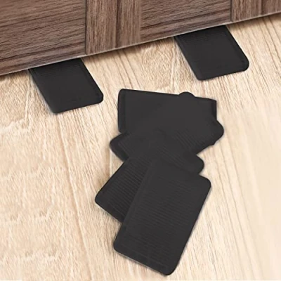 Image of Tahikem 8 Pcs Black Wedges, Shims for Leveling Furniture, Plastic Hard Wedge Shim, Table Leveler Wedge, Rubber Type Texture Levelers, Perfect Home, Uneven Door Stops, Floor (Mini Thin)