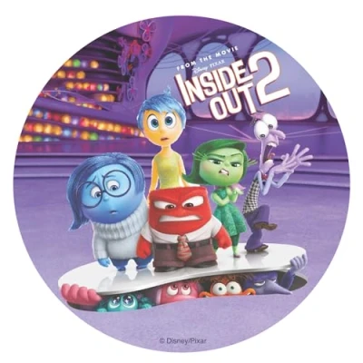 Image of Dekora, Inside Out 2 Edible Cake Topper, Decoration for Childrens Birthday Cake, Icing Round Wafer Disc 20 CM
