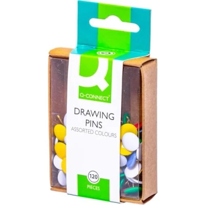 Image of Q Connect Drawing Pins Coloured (Pack of 1200) KF02020Q