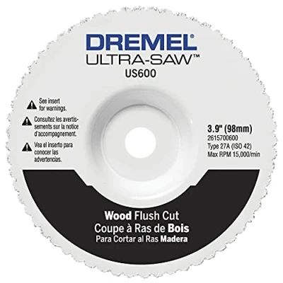 Image of Dremel US600 01 Ultra Saw 4 Inch Wood Flush Cut Wheel, White