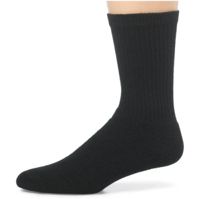 Image of Hanes Classics Men&#039;s Black Cushion Crew Size 6 12