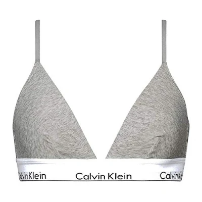 Image of Calvin Klein Underwear Modern Triangle bra, Women&#039;s, Size: Medium, Grey heather