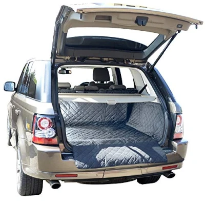 Image of UK Custom Covers Fits Range Rover Sport (2005 2013) Tailored Waterproof Quilted Boot Liner Mat Black QBL210B