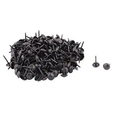 Image of Sourcingmap Metal Table Chair Round Head Thumb Tack Nail Pushpin 7 x 13mm 200pcs Black