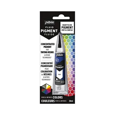 Image of Pebeo Fluid Liquid Pigment Concentrate Resin Mixable Colours Opaque or Transparent Effect Natural Origin Blue 20 ml,