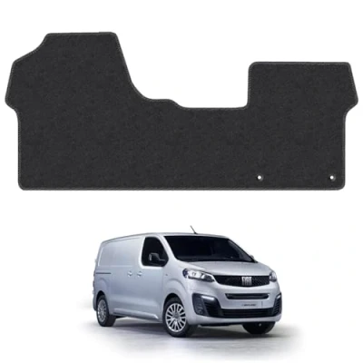 Image of Rubber Floor Mats for the Fiat Scudo (2022+) UK Models Custom Van Accessory Tailored fit Heavy Duty, Waterproof &amp; Anti Slip Work with Clips