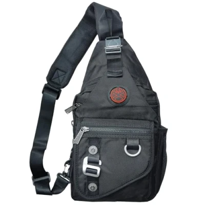 Image of Vanlison Sling Backpacks, Chest Bags Shoulder Crossbody for Men Women Outdoor Travel Walking Dog Running Bag, A Black, M, Backpacks