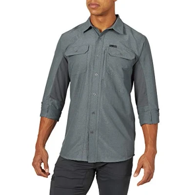 Image of ATG by Wrangler Men&#039;s Long Sleeve Mixed Material Shirt, Turbulence, Large
