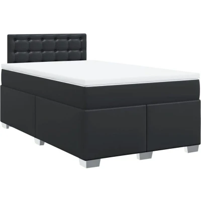 Image of vidaXL Box Spring Bed with Mattress Black 120x200 cm Faux Leather