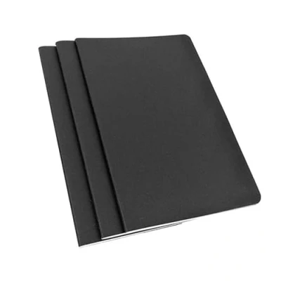 Image of TSKDKIT 3 Pcs A5 Sketch Notebooks Blank Books Black Kraft Cover Starter Sketchbook 80GSM Paper Pad for Travelers Journal