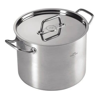 Image of Kuhn Rikon Montreux Stainless Steel Stock Pot with Lid, 22 cm/6.5 Litre
