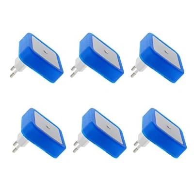 Image of Othmro Plug in Night Light for Shaver Socket, LED Bed Lights with Auto Dusk to Dawn Sensor Bedroom Kitchen Hallway Blue 6Pcs