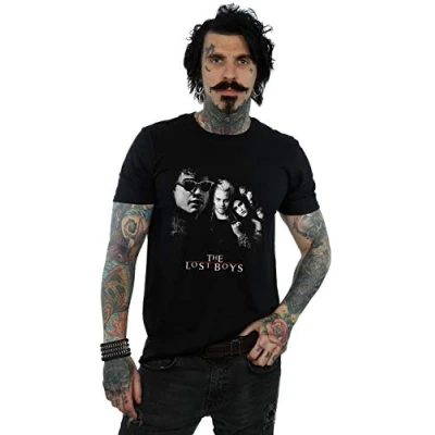 Image of Absolute Cult The Lost Boys Men&#039;s Poster Mono T Shirt Black Large