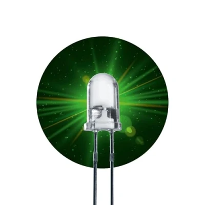 Image of Lumetheus LEDs 5 mm Colour Green Extra Super Bright 50.000 mcd 50 Pieces 2 3 Volts Pin Light Emitting LED Diode