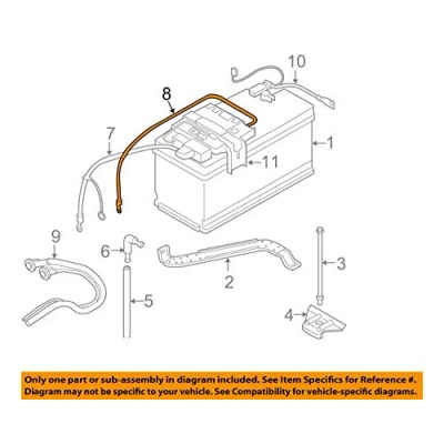 Image of BMW Genuine Positive Battery Lead Fits E90 LCI E91 E92 61126938504