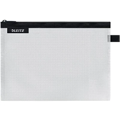 Image of Leitz Wow Travel Pouch, Water Resistant, Translucent, Ideal for Visible Storage and Organisation, Medium (A5) Black, 40250095