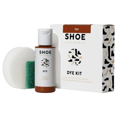 Image of All in One Shoe Colouring Kit (Tan) Restores The Colour of Leather, Suede, Nubuck, Fabric, Satin, and Canvas Footwear Complete Dye