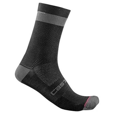 Image of CASTELLI 4521553 010 ALPHA 18 SOCK Socks Men&#039;s BLACK/DARK GRAY Size S/M