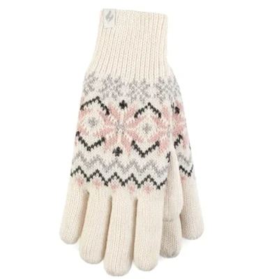 Image of HEAT HOLDERS 1 Pair Ladies Thermal Winter Warm Aven Gloves (Cream, M/L)