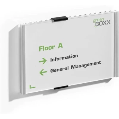 Image of Durable Information Sign 210 x 148.5 mm Silver Door and Wall Includes Fittings Ideal for Offices, Hotels, Public Buildings, etc.